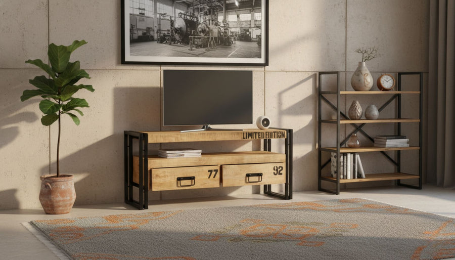 Meuble TV Bois et Métal Industriel