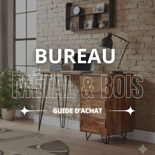 Bureau en Bois et Métal Industriel