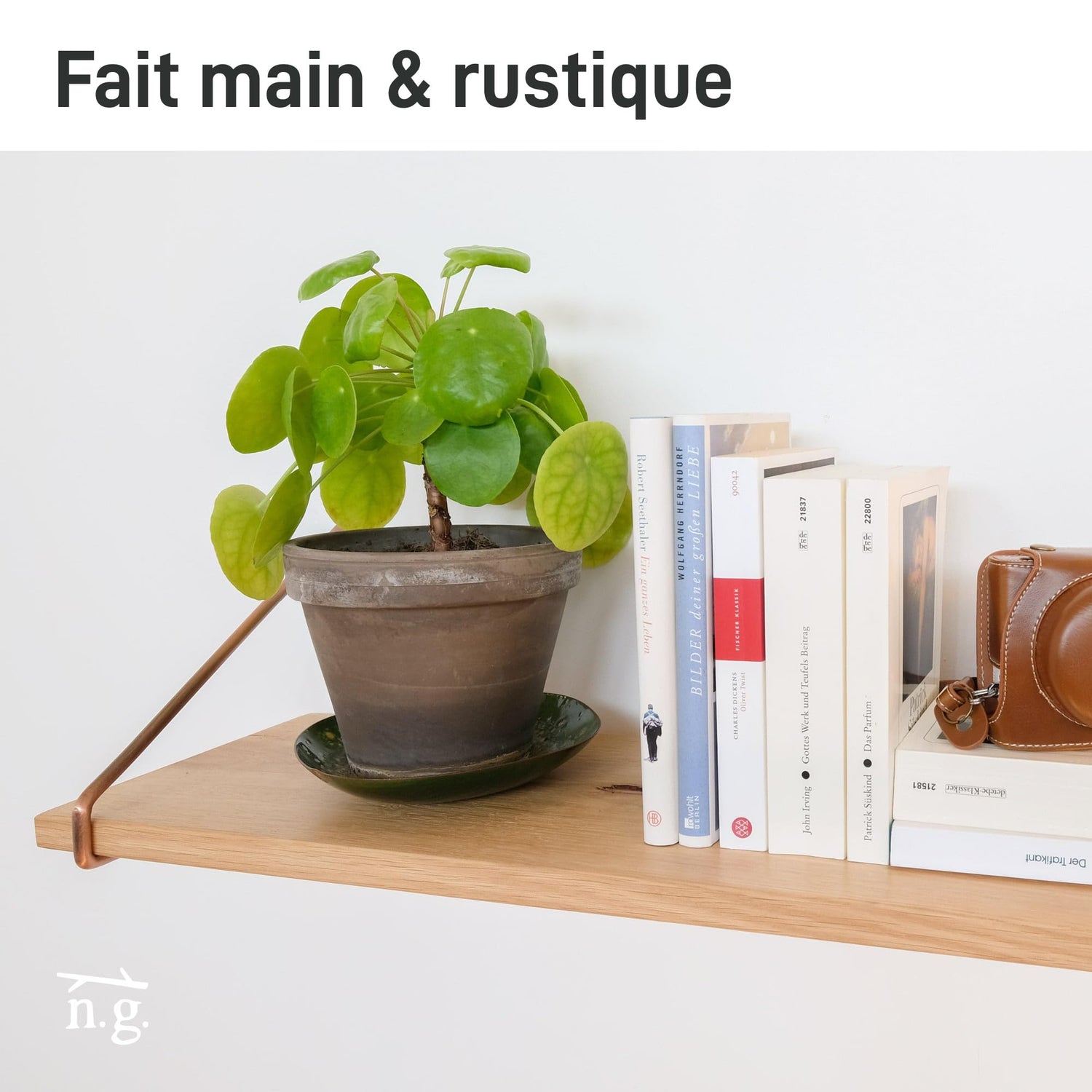 Étagère Murale Industrielle Planche de Chêne