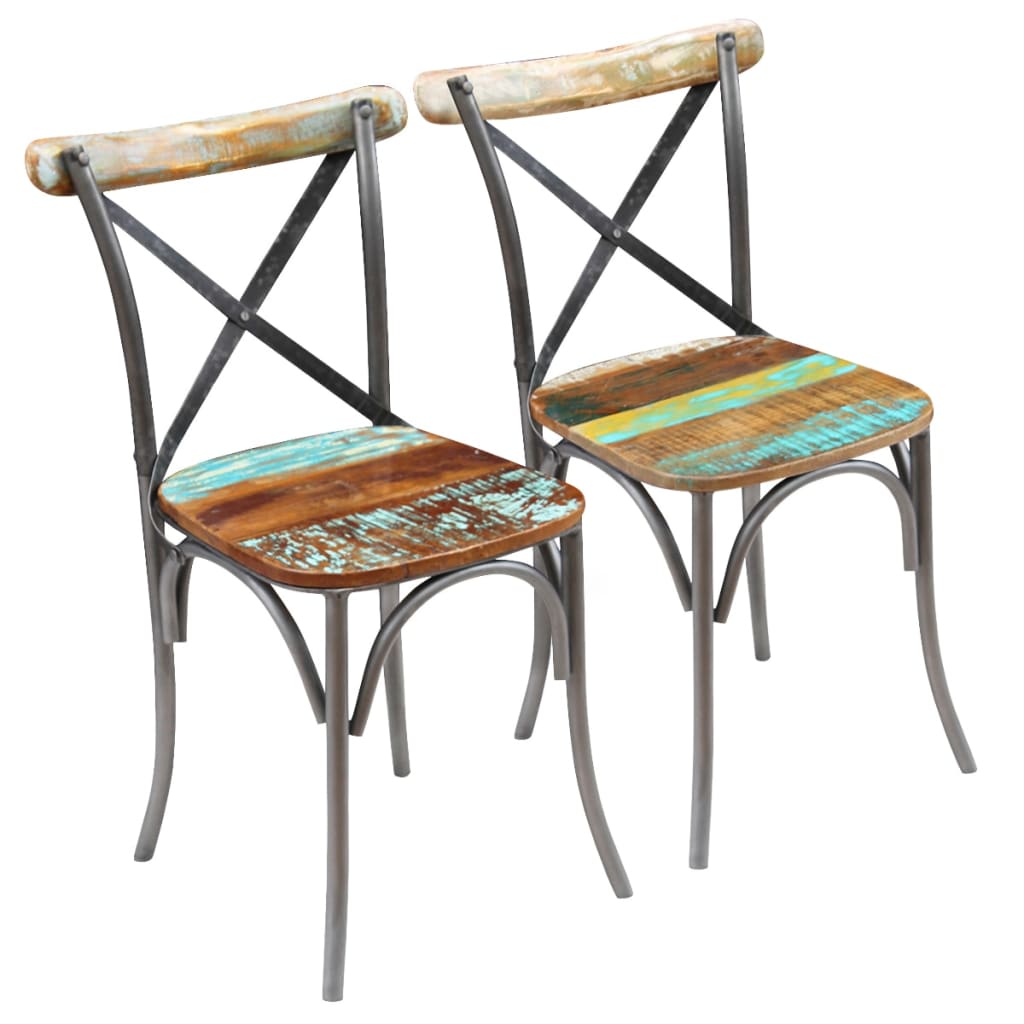 Chaises À Dossier Croisé Lot De 6 Blanc Bois De Manguier Massif