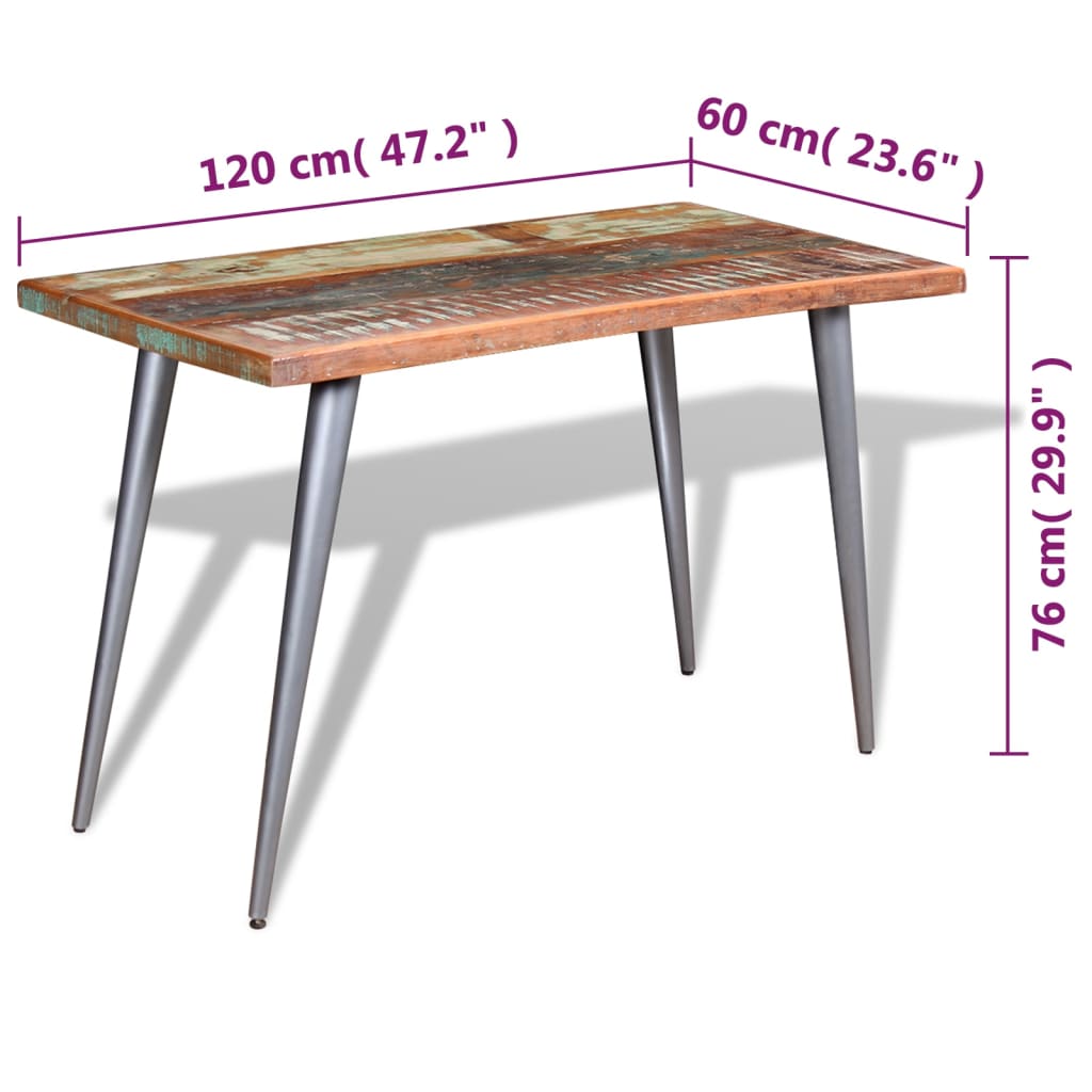 Table À Manger Bois De Récupération 120X60X76 Cm