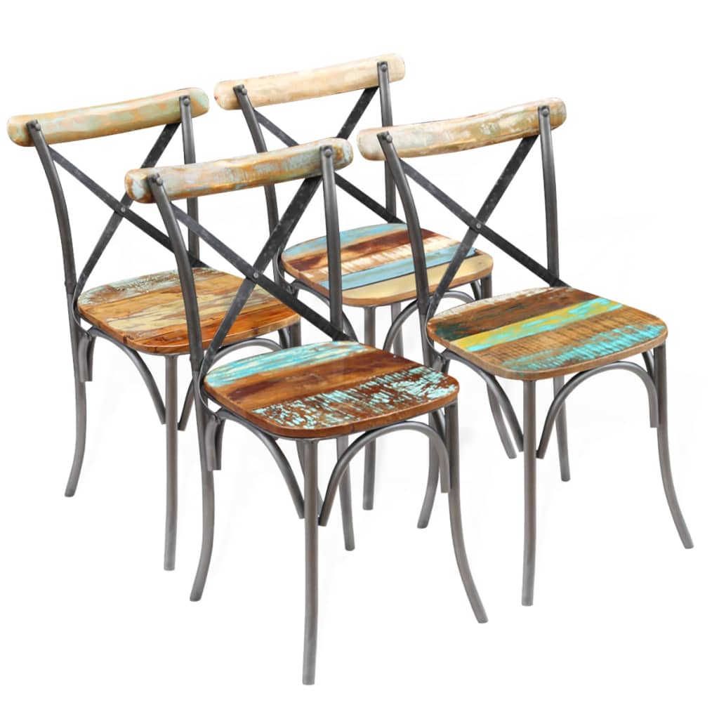 Chaises À Dossier Croisé Lot De 6 Blanc Bois De Manguier Massif