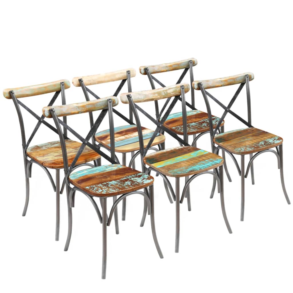 Chaises À Dossier Croisé Lot De 6 Blanc Bois De Manguier Massif