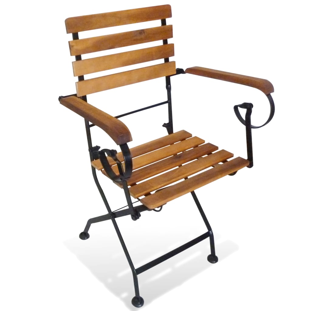 Chaises Pliables De Jardin Lot De 2 Acier Et Bois Acacia Solide