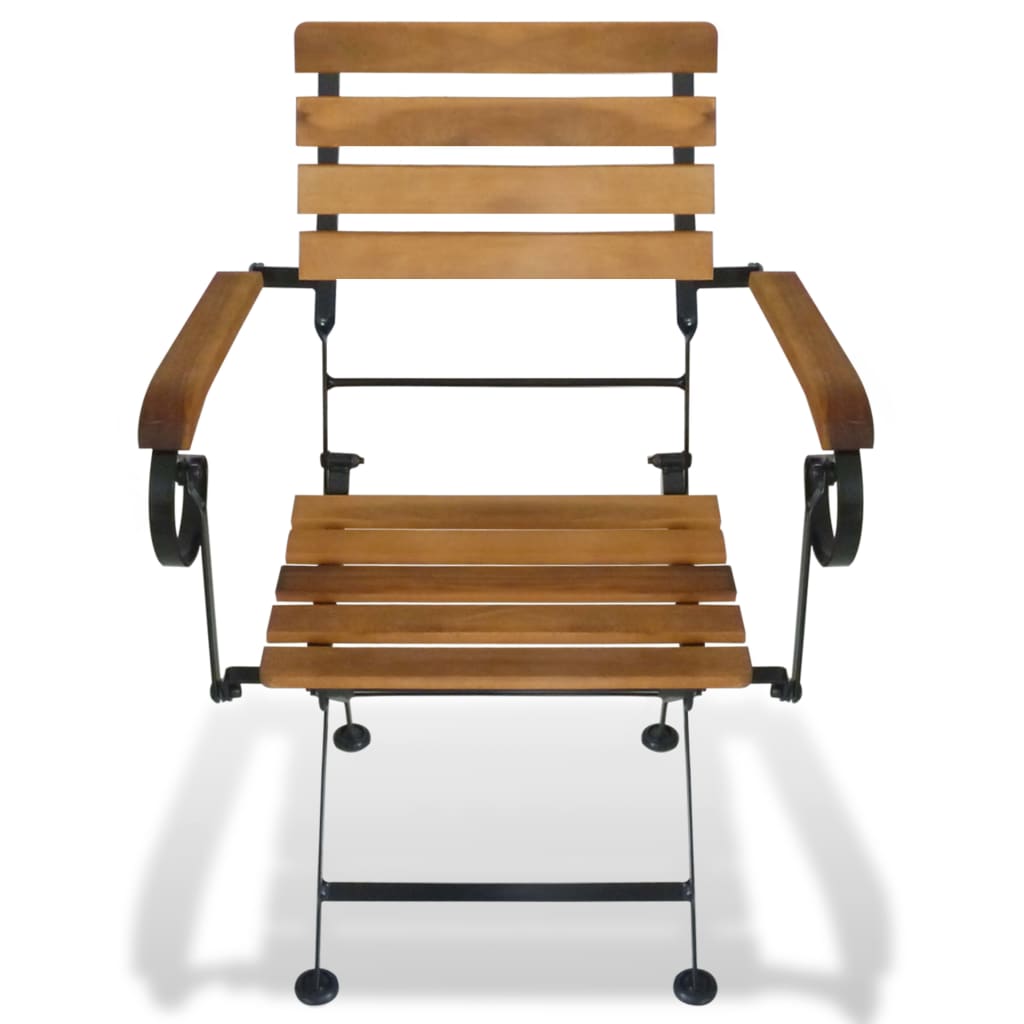 Chaises Pliables De Jardin Lot De 2 Acier Et Bois Acacia Solide