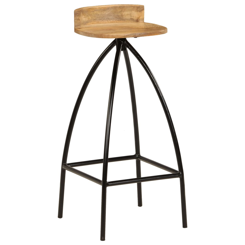 Chaises De Bar Lot De 2 Bois De Manguier Solide