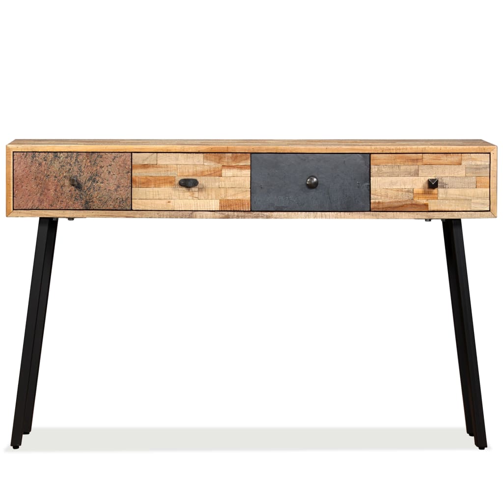 Table Console Teck Massif De Récupération 120 X 30 X 76 Cm