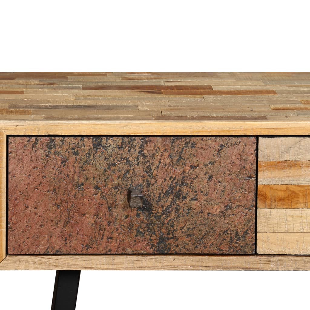 Table Console Teck Massif De Récupération 120 X 30 X 76 Cm