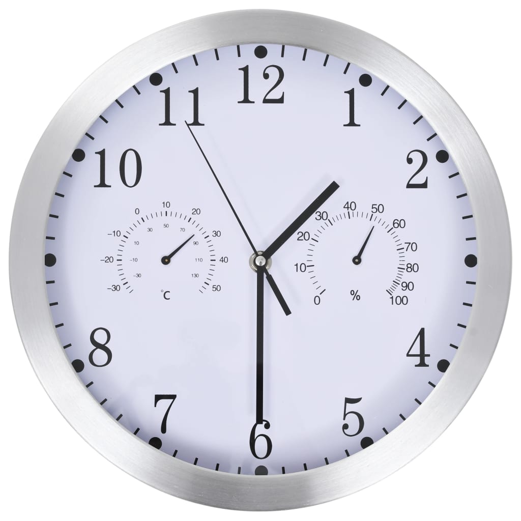Horloge Murale À Quartz Hygromètre Et Thermomètre 30 Cm