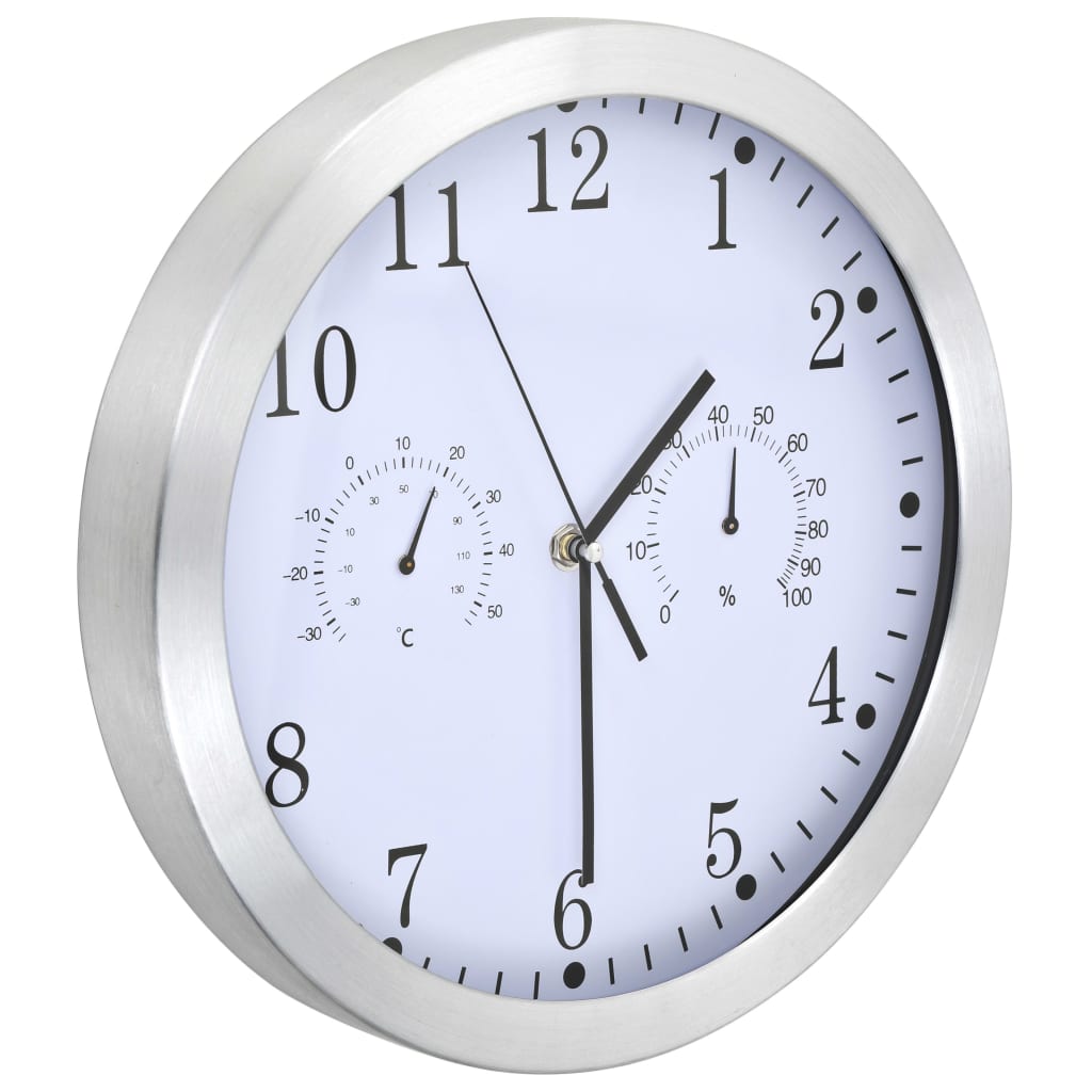 Horloge Murale À Quartz Hygromètre Et Thermomètre 30 Cm