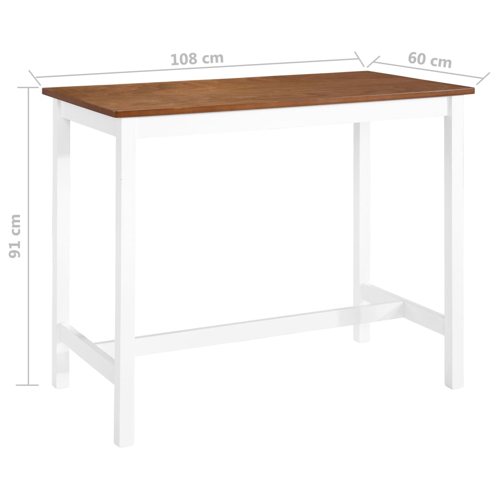 Table De Bar Bois Massif 108X60X91 Cm
