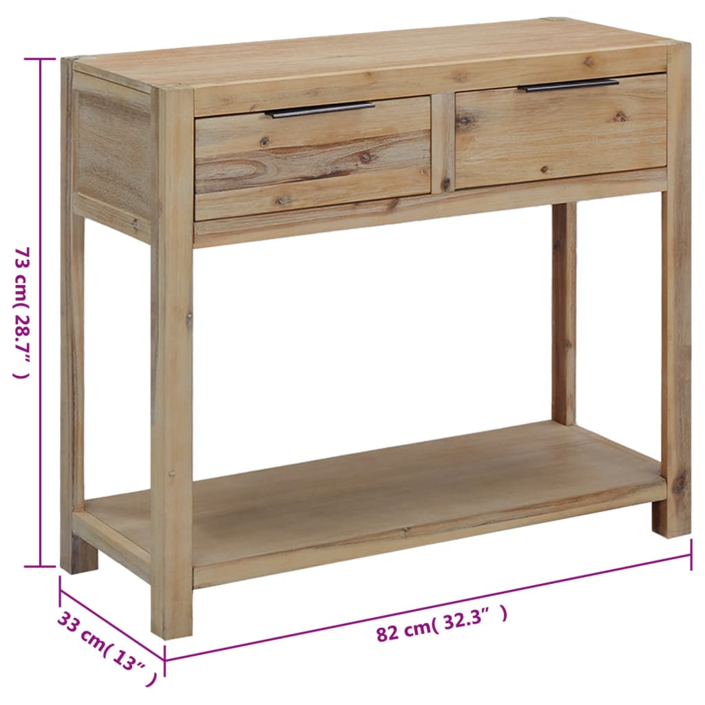 Table Console 82X33X73 Cm Bois D'acacia Massif