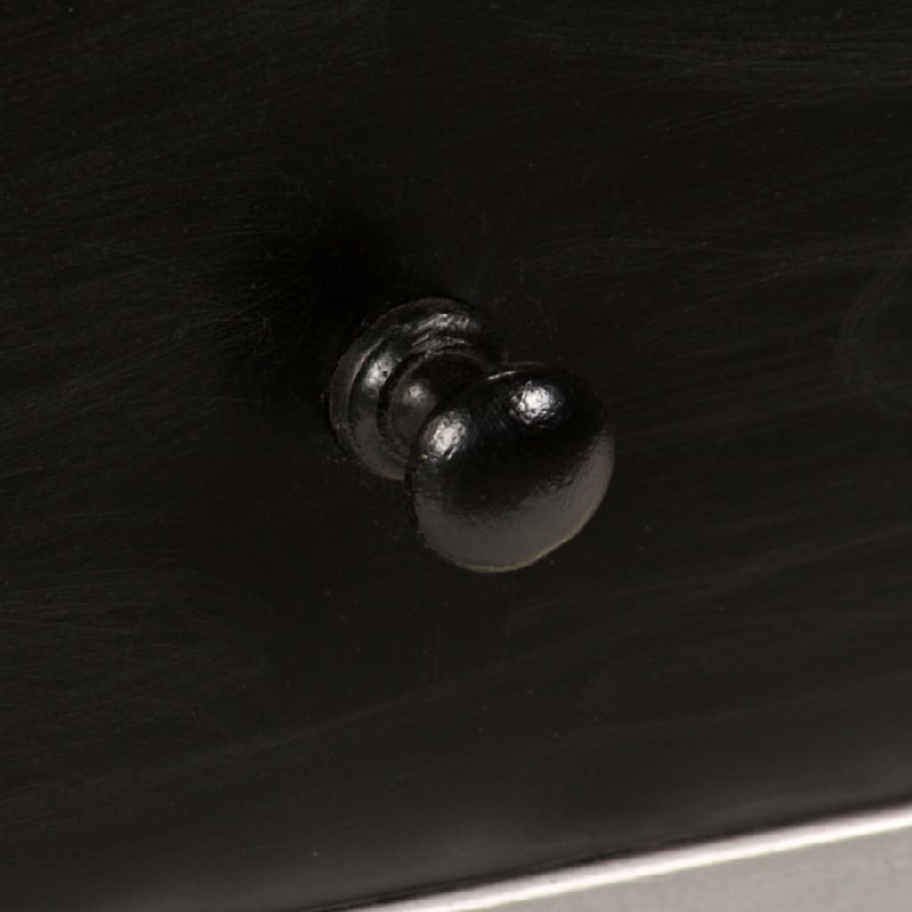 Meuble Tv Bois De Manguier Massif Et Acier 120X30X45 Cm