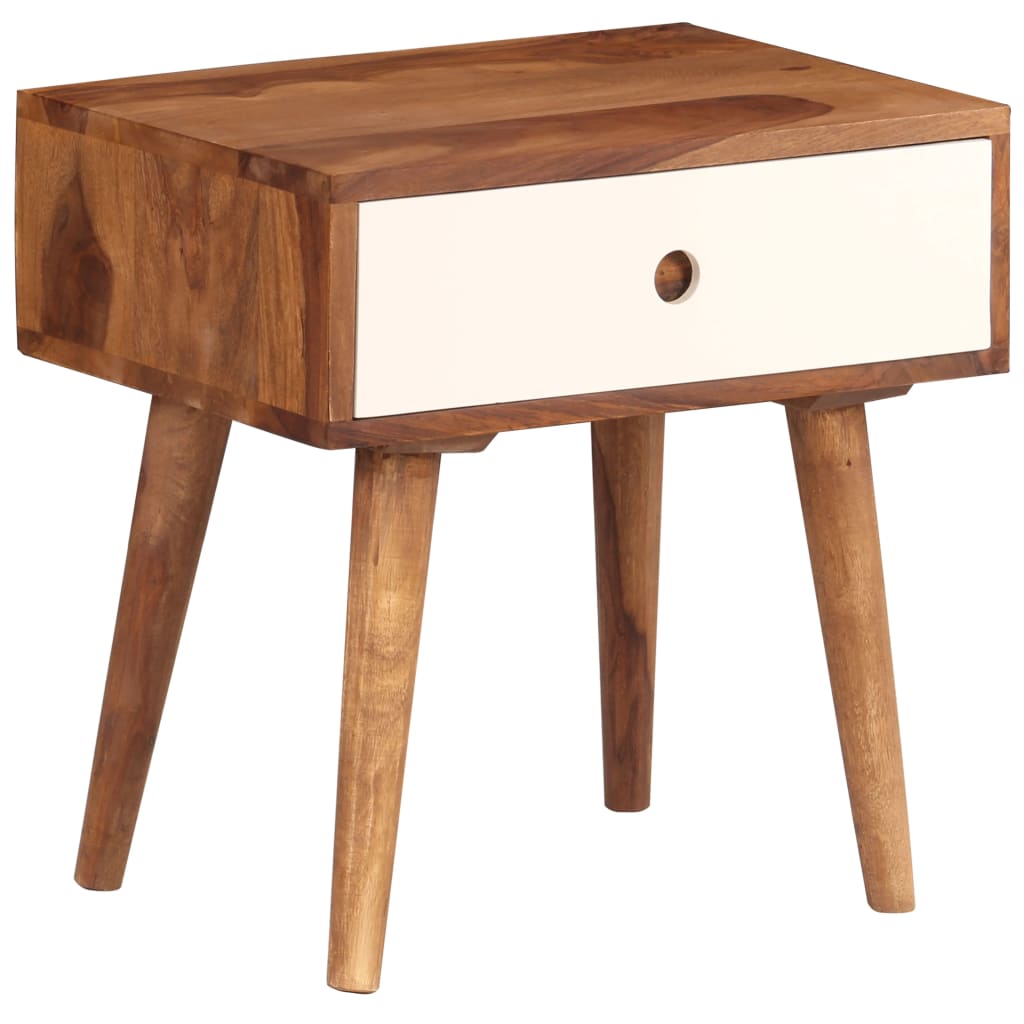 Table De Chevet Bois Massif De Sesham 45 X 30 X 45 Cm