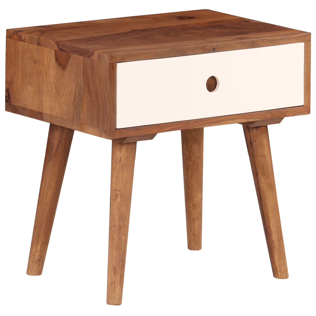 Table De Chevet Bois Massif De Sesham 45 X 30 X 45 Cm