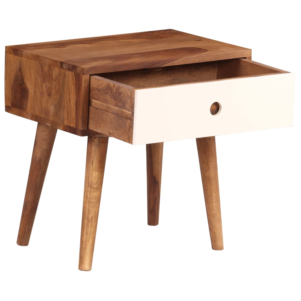 Table De Chevet Bois Massif De Sesham 45 X 30 X 45 Cm