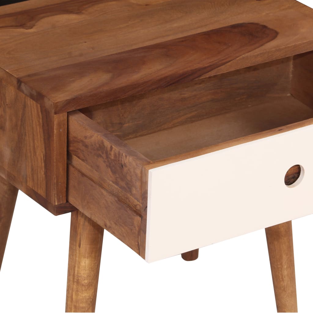 Table De Chevet Bois Massif De Sesham 45 X 30 X 45 Cm