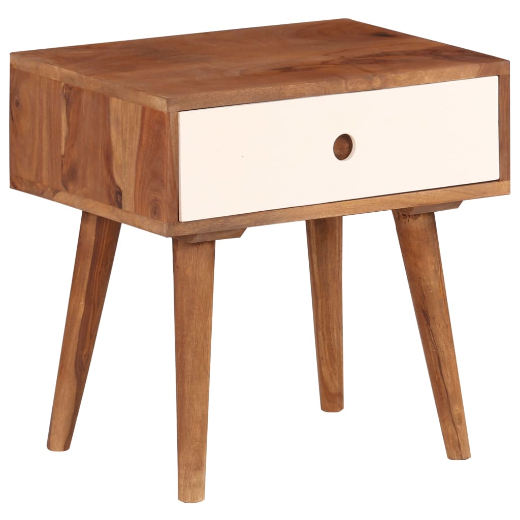 Table De Chevet Bois Massif De Sesham 45 X 30 X 45 Cm