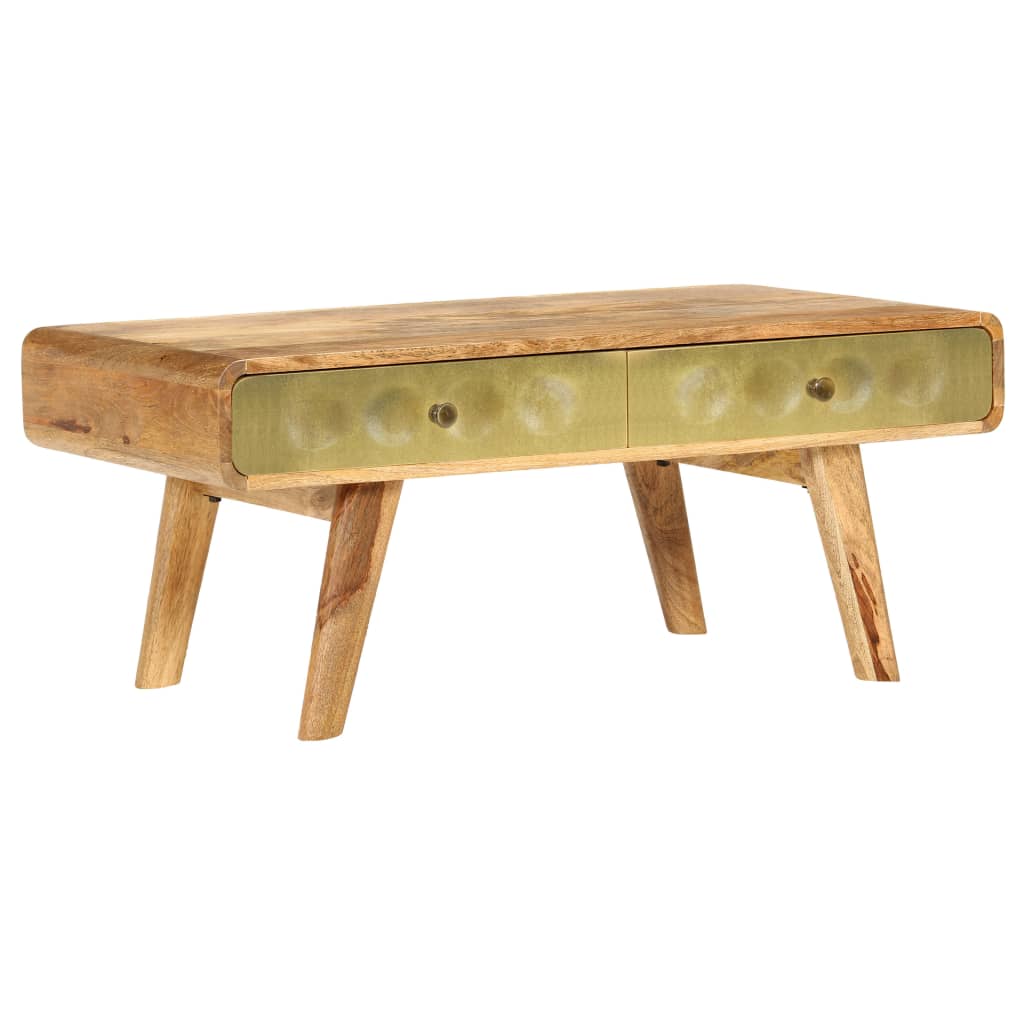 Table Basse Bois De Manguier Massif 90X50X40 Cm