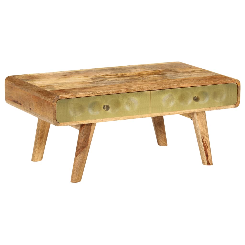 Table Basse Bois De Manguier Massif 90X50X40 Cm