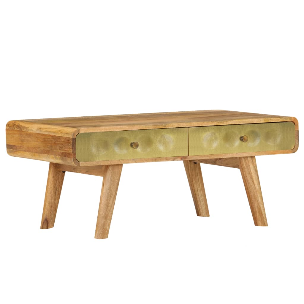 Table Basse Bois De Manguier Massif 90X50X40 Cm