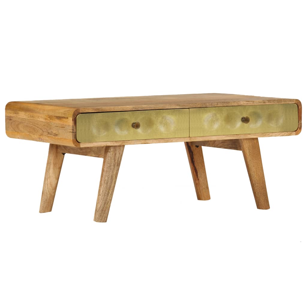 Table Basse Bois De Manguier Massif 90X50X40 Cm