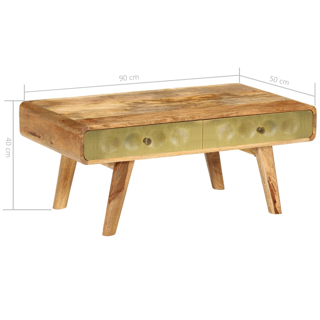 Table Basse Bois De Manguier Massif 90X50X40 Cm