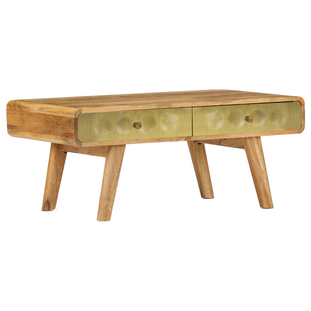 Table Basse Bois De Manguier Massif 90X50X40 Cm