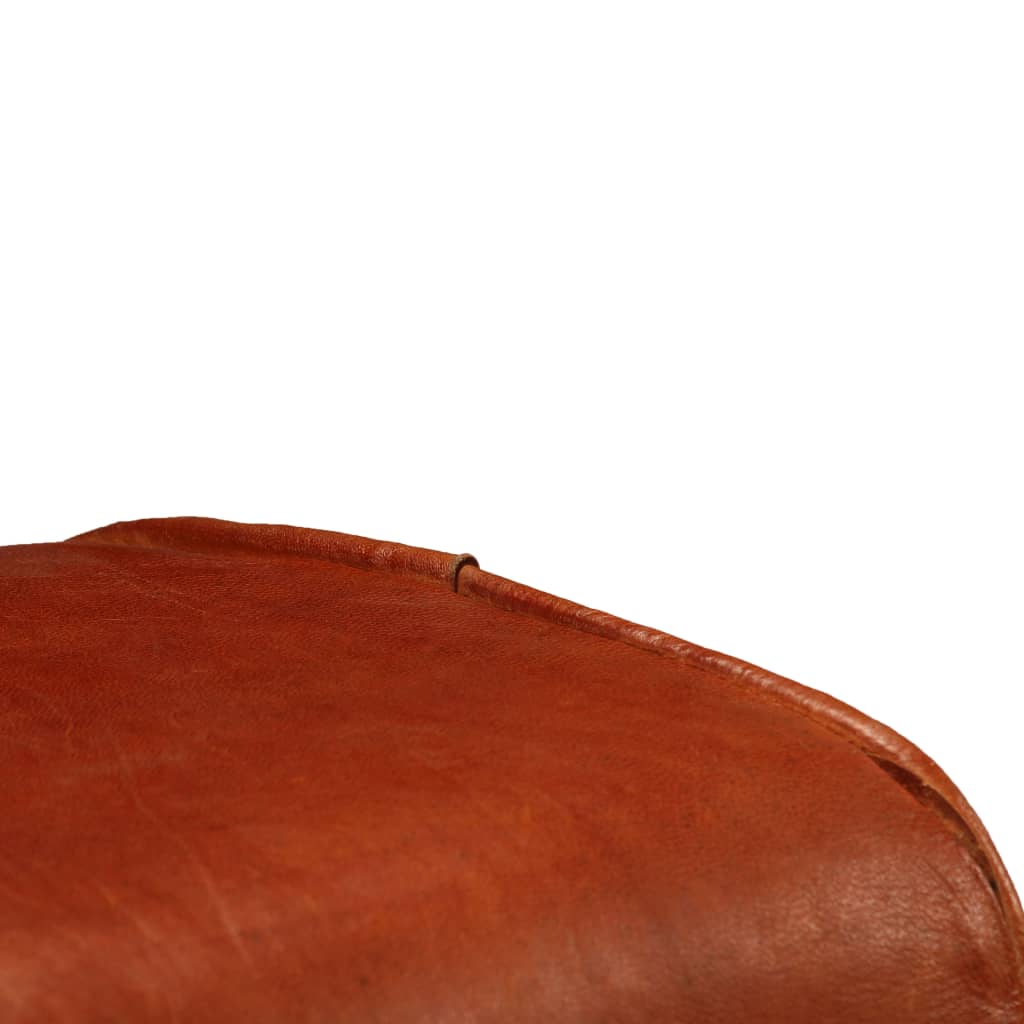 Chaises De Bar Lot De 2 Cuir Véritable Bois De Manguier Solide