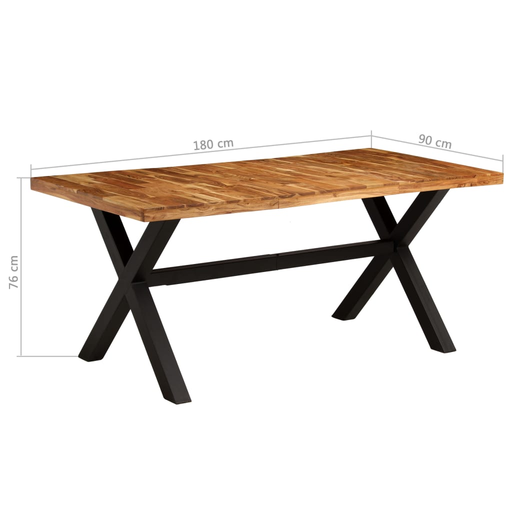 Ensemble De Tables À Manger 7 Pcs Manguier Et Acacia Massif