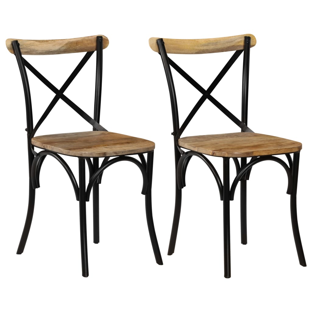 Chaises À Dossier Croisé Lot De 6 Blanc Bois De Manguier Massif