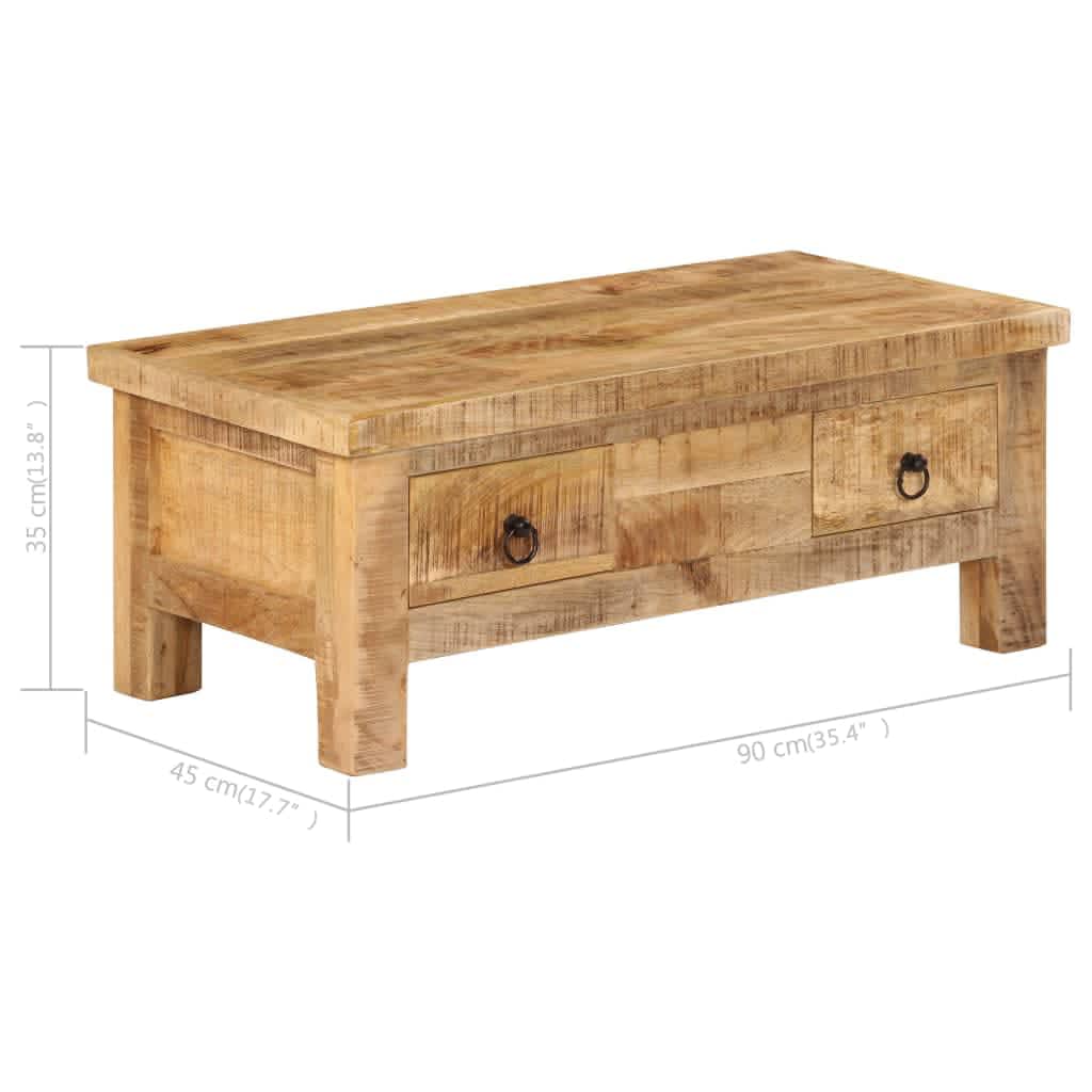 Table Basse 90X45X35 Cm Bois De Manguier Massif