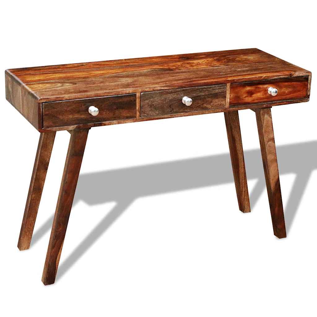 Table Console Avec 3 Tiroirs 76 Cm Bois Massif