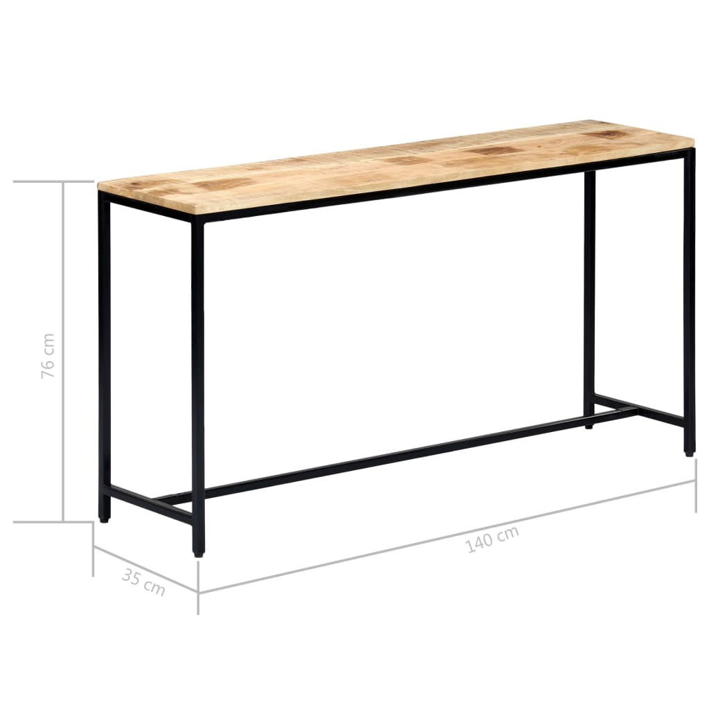 Table Console Bois De Manguier Massif Brut