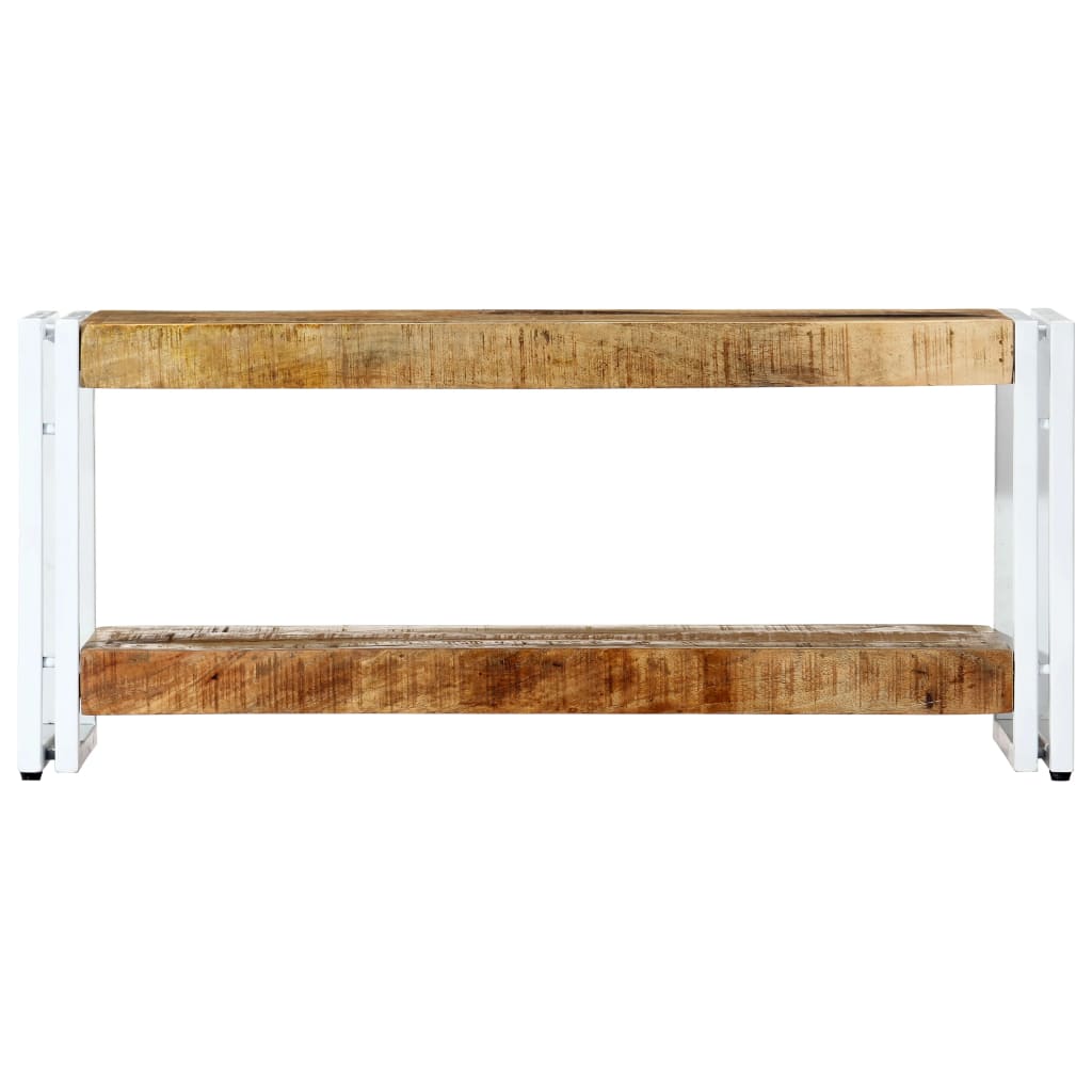 Meuble Tv 90X30X40 Cm Bois Massif De Manguier Blanc