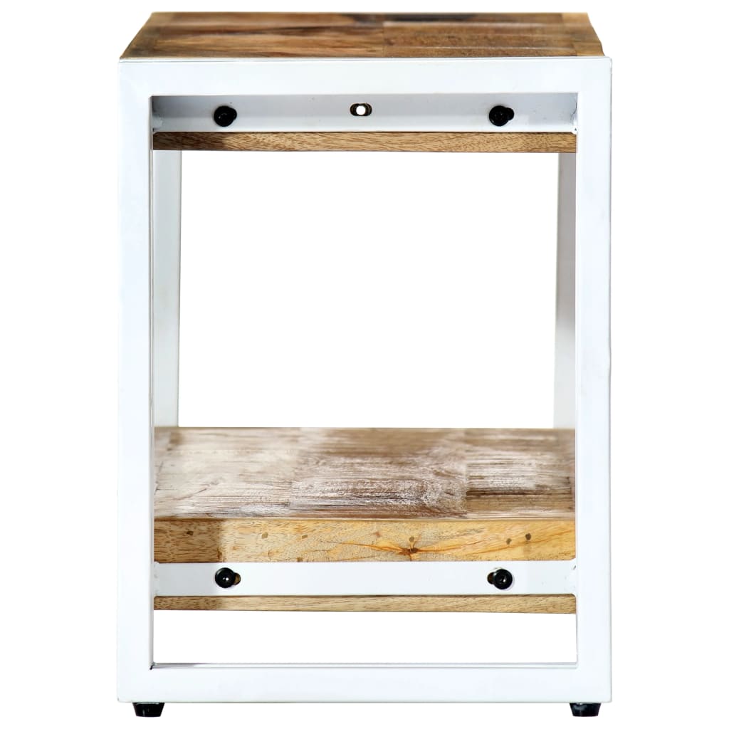 Meuble Tv 90X30X40 Cm Bois Massif De Manguier Blanc