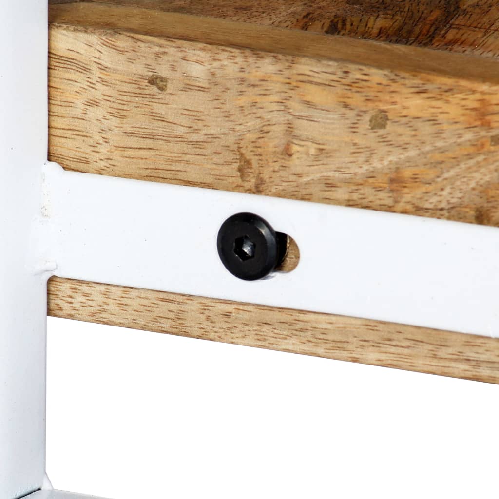 Meuble Tv 90X30X40 Cm Bois Massif De Manguier Blanc