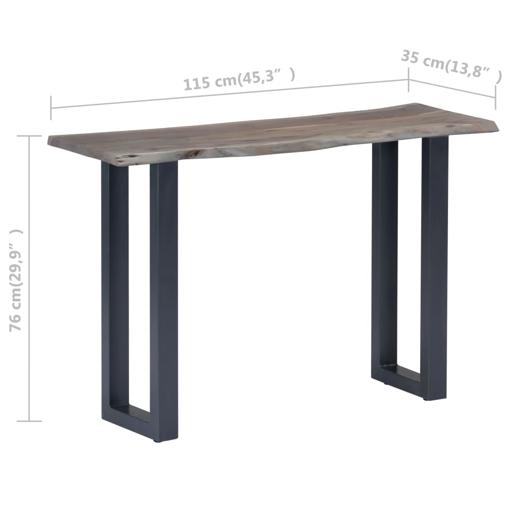 Table Console 115 X 35 X 76 Cm Bois D'acacia Massif Et Fer