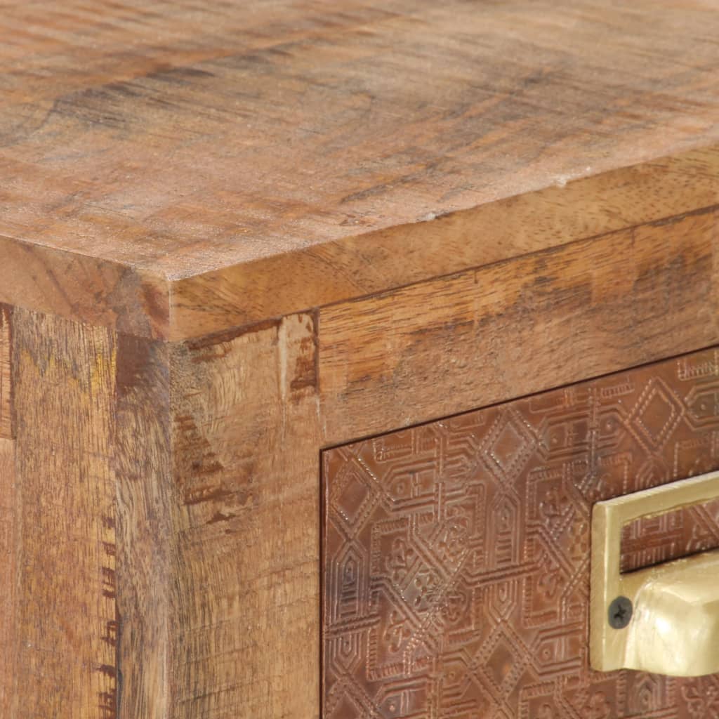 Buffet 65X30X75 Cm Bois De Manguier Massif Brut