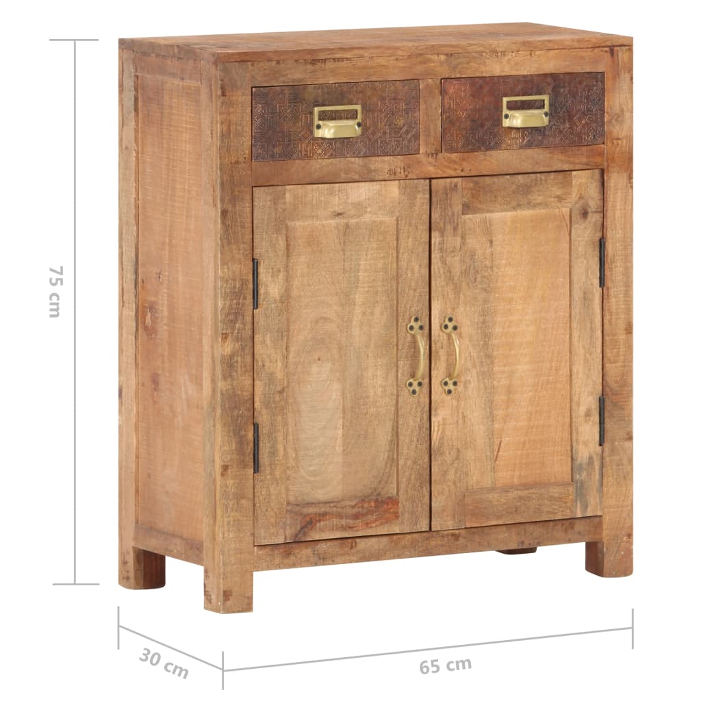 Buffet 65X30X75 Cm Bois De Manguier Massif Brut