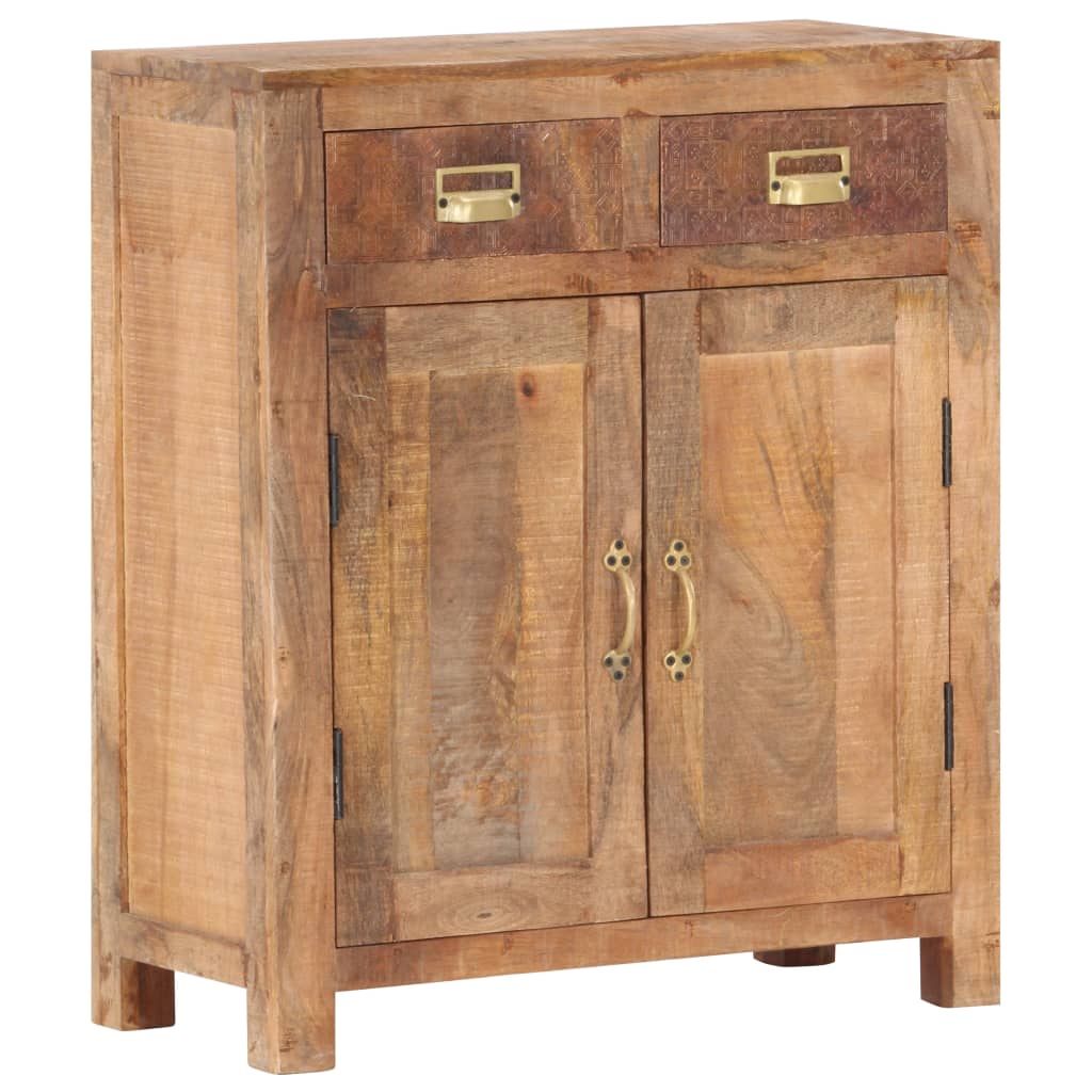 Buffet 65X30X75 Cm Bois De Manguier Massif Brut