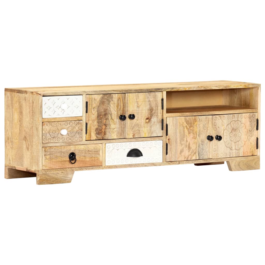 Meuble Tv 120X30X40 Cm Bois Massif De Manguier