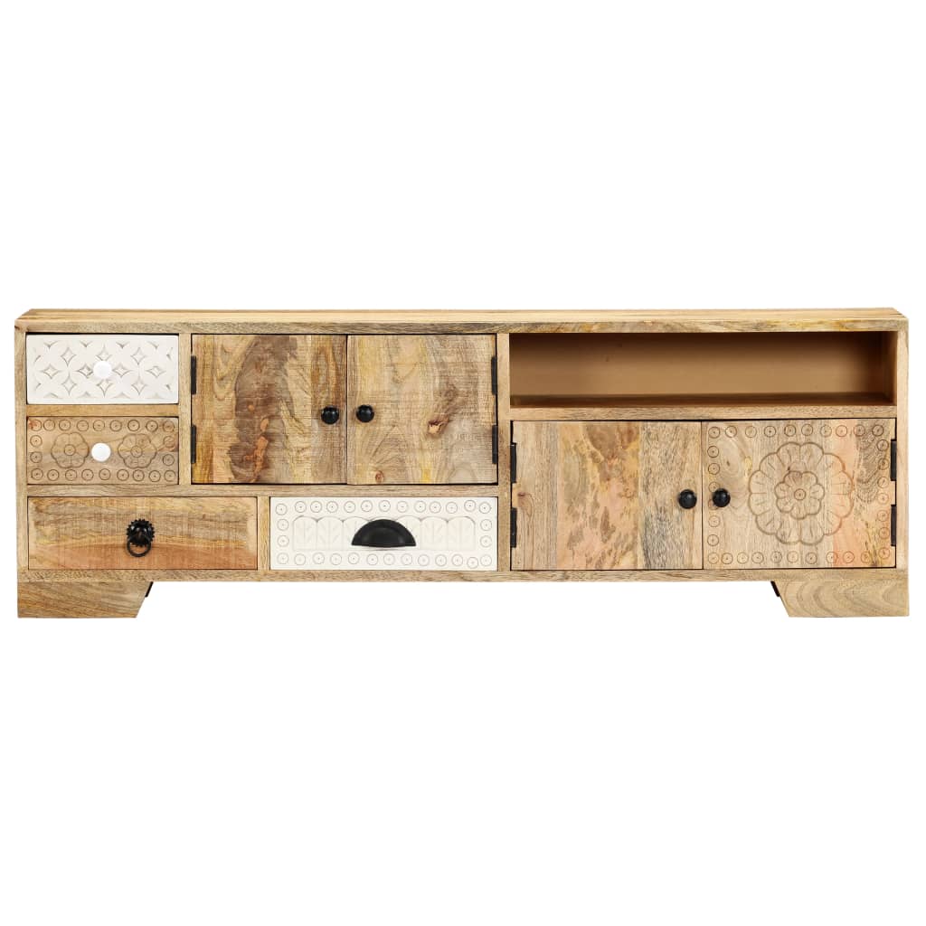 Meuble Tv 120X30X40 Cm Bois Massif De Manguier