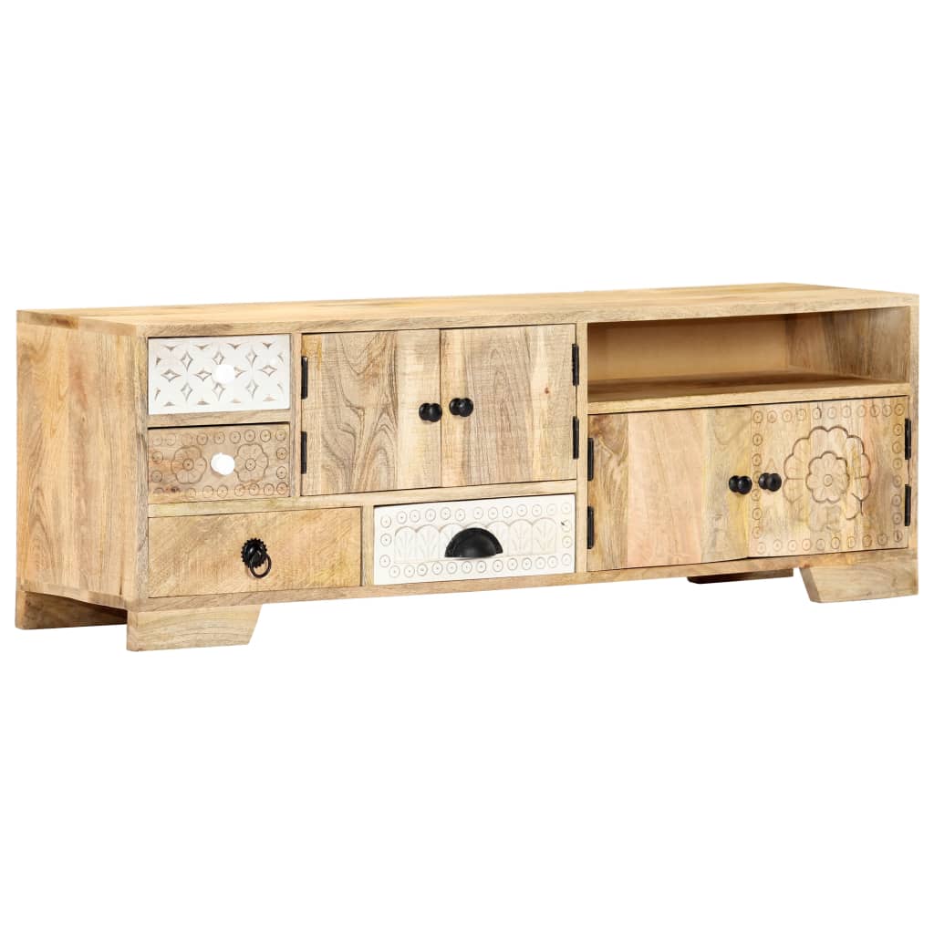 Meuble Tv 120X30X40 Cm Bois Massif De Manguier