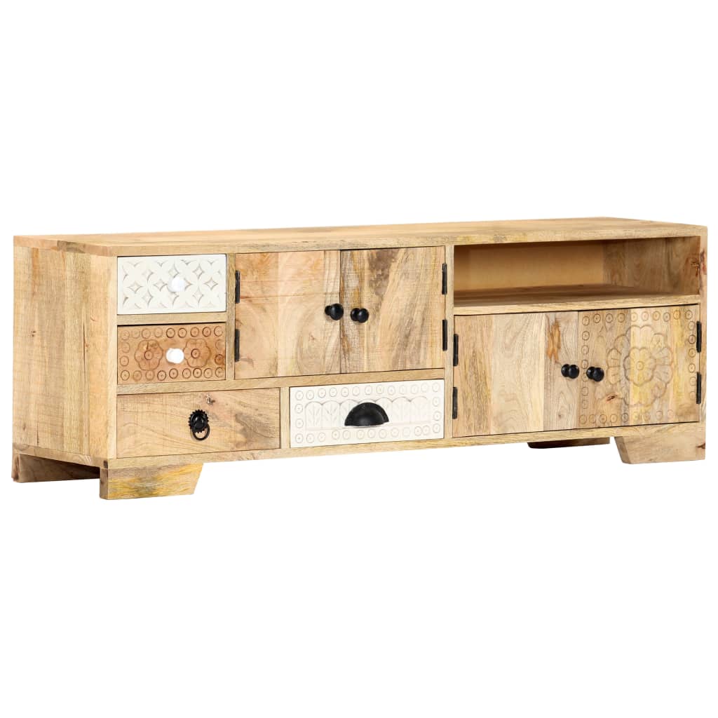 Meuble Tv 120X30X40 Cm Bois Massif De Manguier