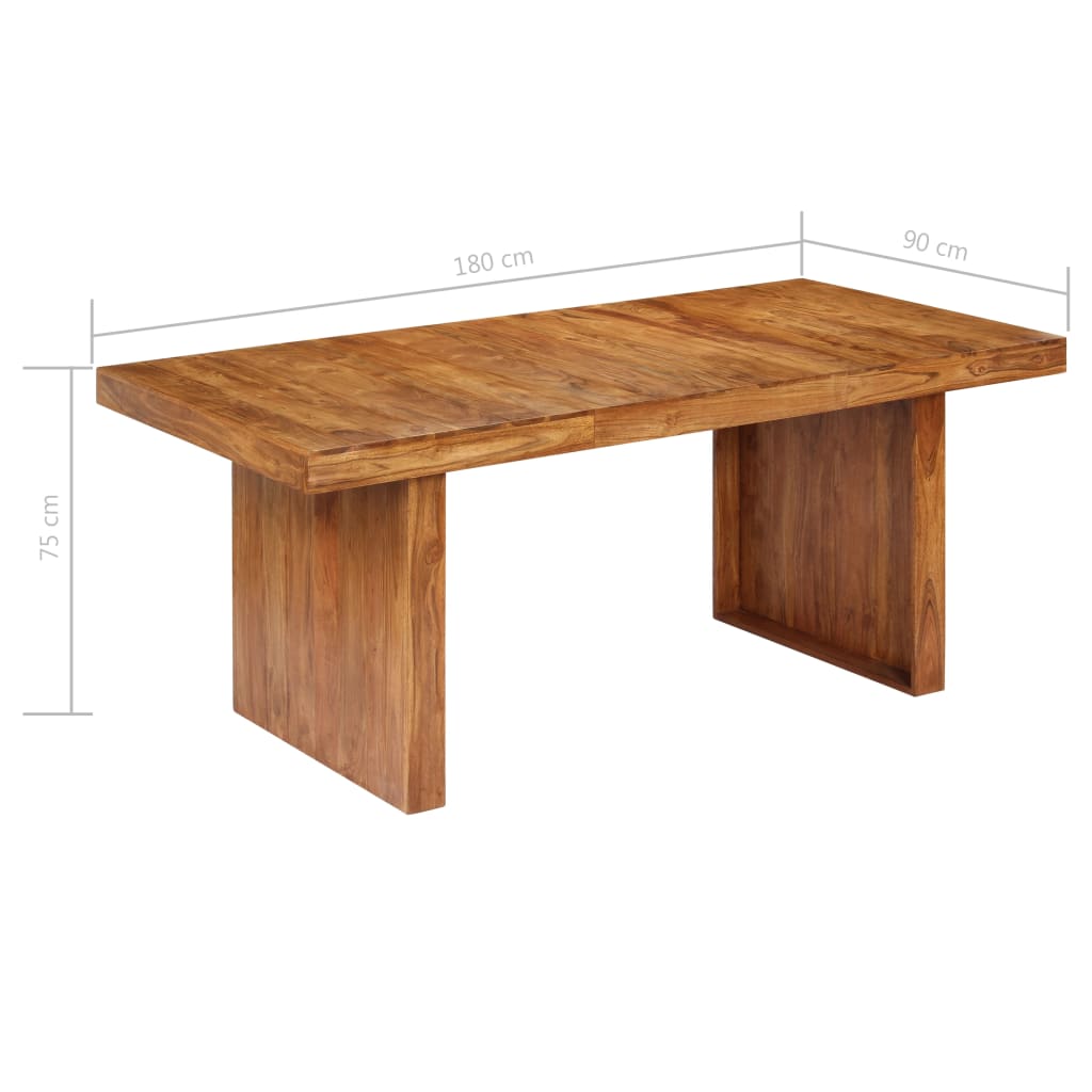 Table De Salle À Manger 180X90X75 Cm Bois Solide D'acacia