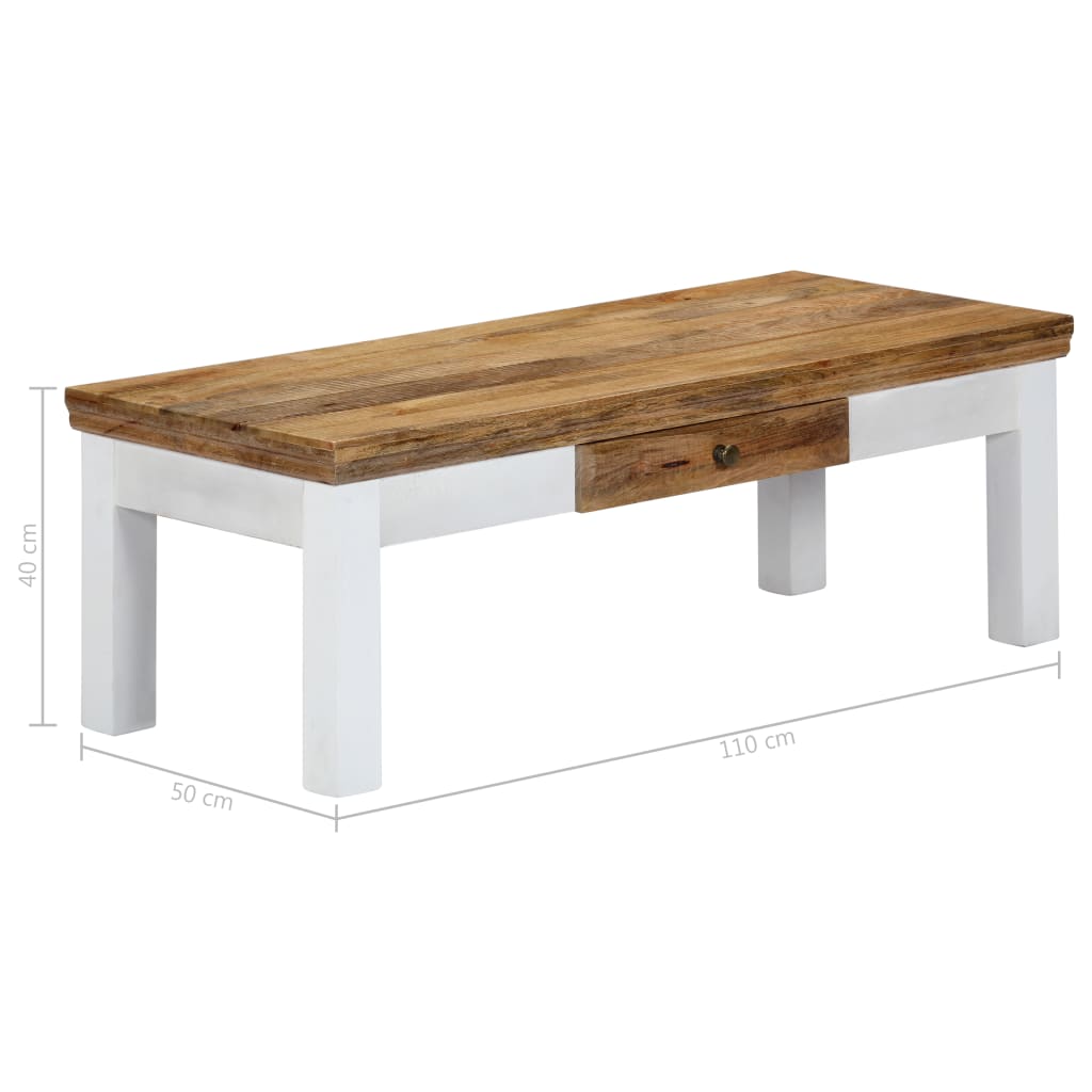 Table Basse 110X50X40 Cm Bois De Manguier Massif