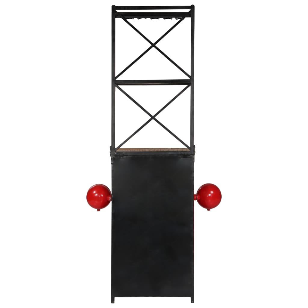 Cave À Vin Tracteur 49X31X172 Cm Bois Massif De Manguier Rouge