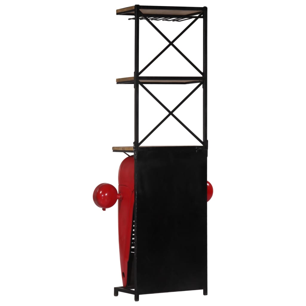 Cave À Vin Tracteur 49X31X172 Cm Bois Massif De Manguier Rouge
