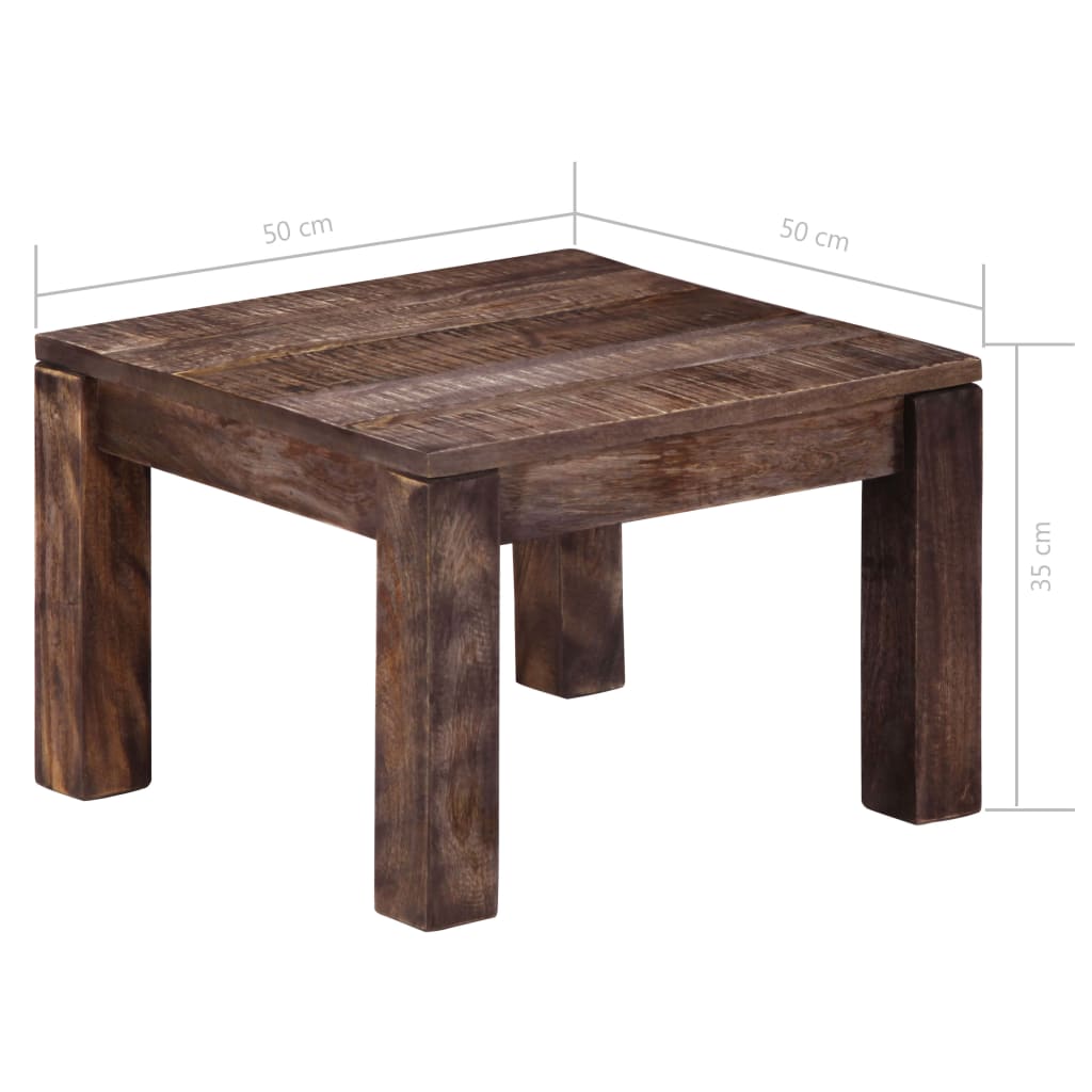 Table Basse 50X50X35 Cm Bois De Manguier Massif Marron